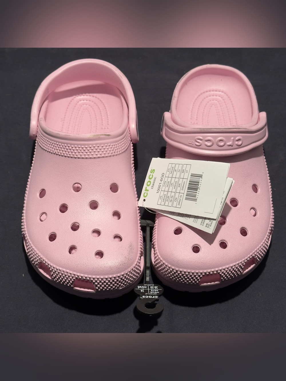 Crocs Classic Pink Rubber Slip On Clog Closed Toe mens 6 women’s 8 New With Tags